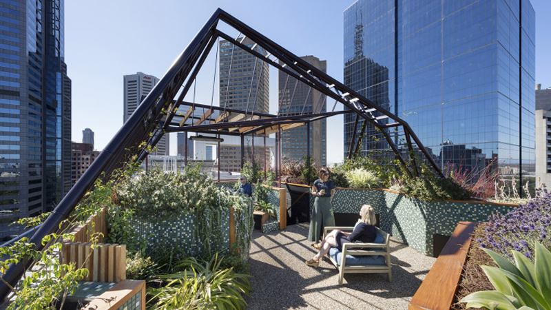 最新楼顶花园设计与展示，绿意盎然，繁花似锦的空中花园体验